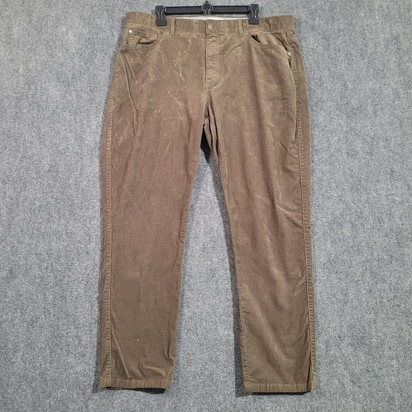 Peter Millar Corduroy Straight Leg Pants 38x30 Navy Brown Preppy‎ Golf 5 Pocket - Picture 1 of 9